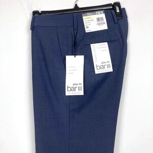 Bar III Men's Slim-Fit Suit Dress‎ Pants Navy Blue Wool Blend 30Wx32L E101512